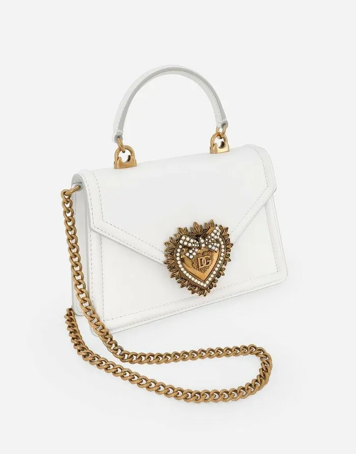 Dolce and Gabbana Handbags Women Small Smooth Calfskin Devotion Bag White Dolce and Gabbana Handbags Women Small Smooth Calfskin Devotion Bag White