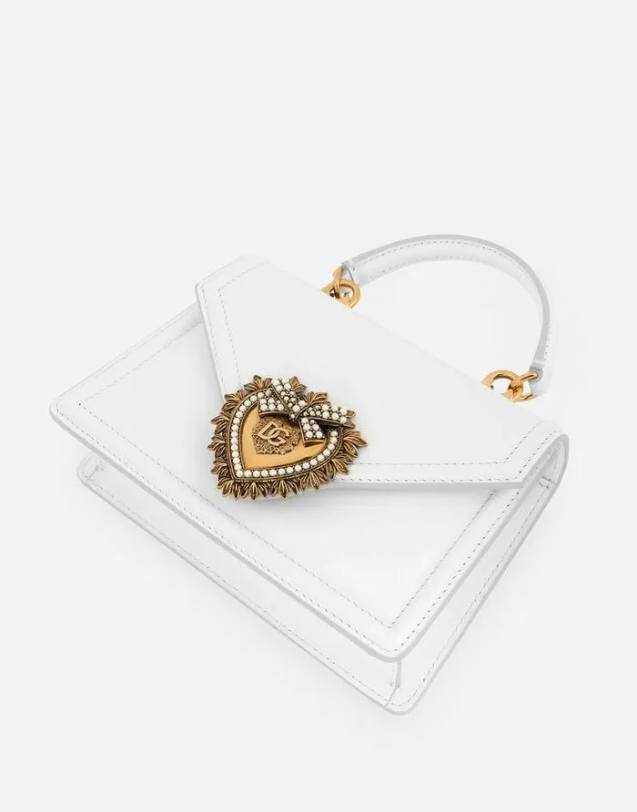 Dolce and Gabbana Handbags Women Small Smooth Calfskin Devotion Bag White Dolce and Gabbana Handbags Women Small Smooth Calfskin Devotion Bag White