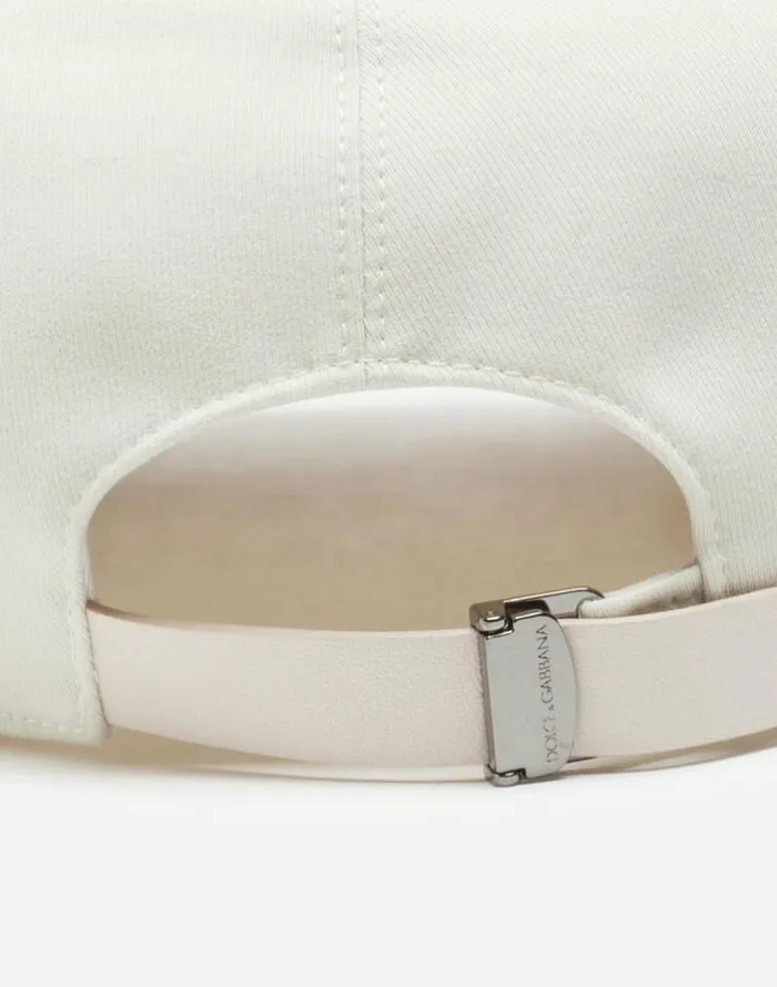 Dolce and Gabbana Hats And Gloves Men Baseball Cap With DolceandGabbana Embroidery White