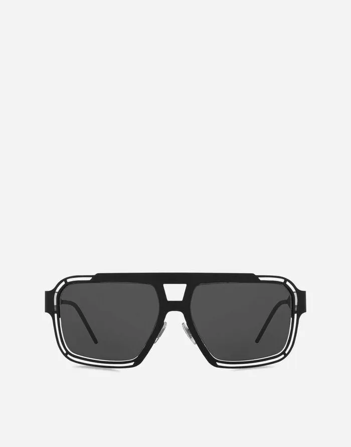 Dolce and Gabbana Icons Men DG Logo Sunglasses Black
