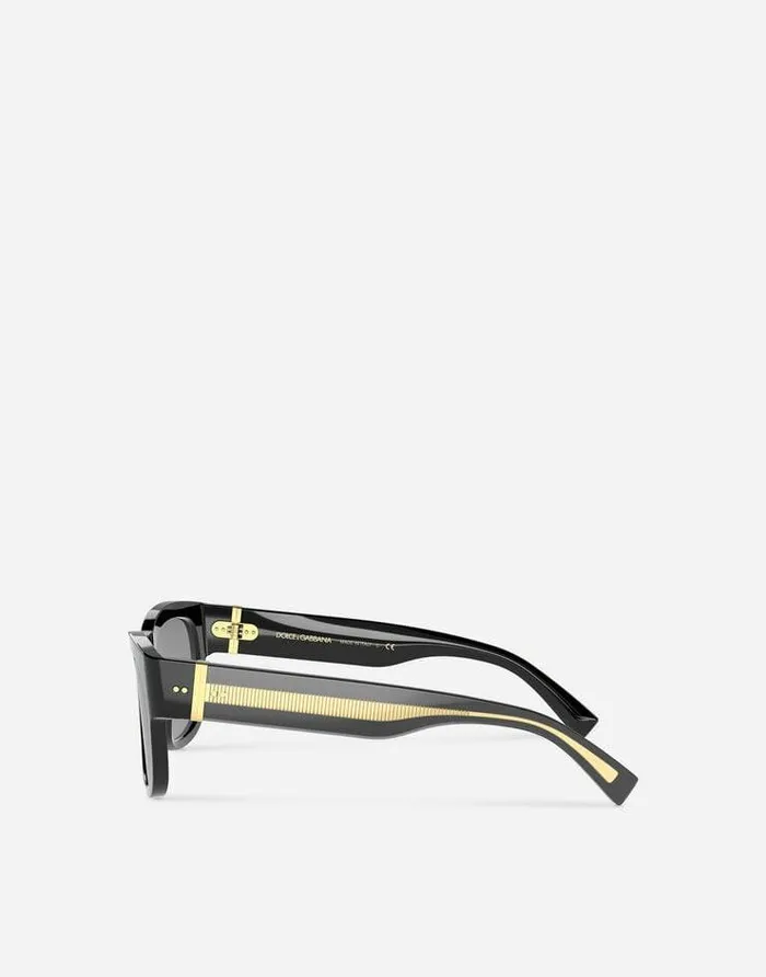 Dolce and Gabbana Icons Men Gros Grain Sunglasses Black Dolce and Gabbana Icons Men Gros Grain Sunglasses Black