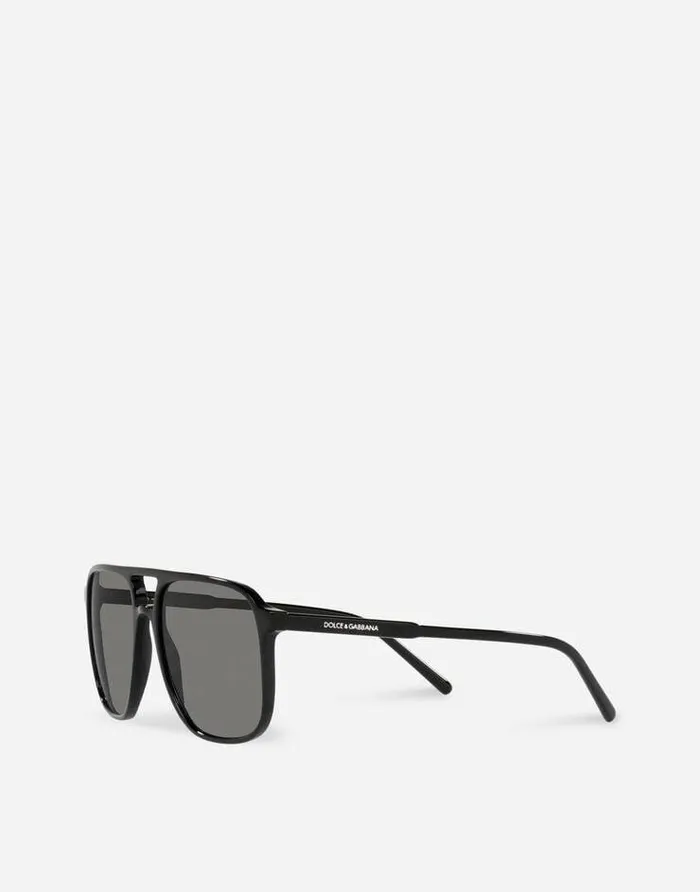 Dolce and Gabbana Icons Men Thin Profile Sunglasses Black Dolce and Gabbana Icons Men Thin Profile Sunglasses Black