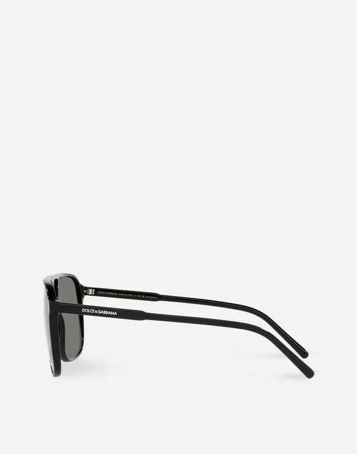 Dolce and Gabbana Icons Men Thin Profile Sunglasses Black Dolce and Gabbana Icons Men Thin Profile Sunglasses Black