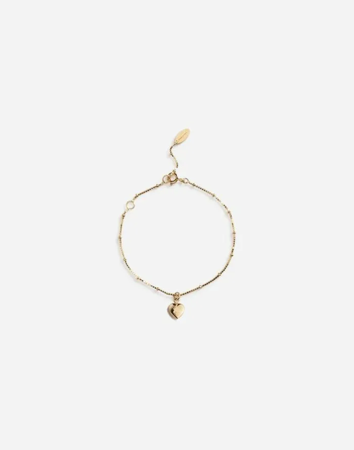 Dolce and Gabbana Jewelry Children Bracelet With Heart Charm Yellow Gold