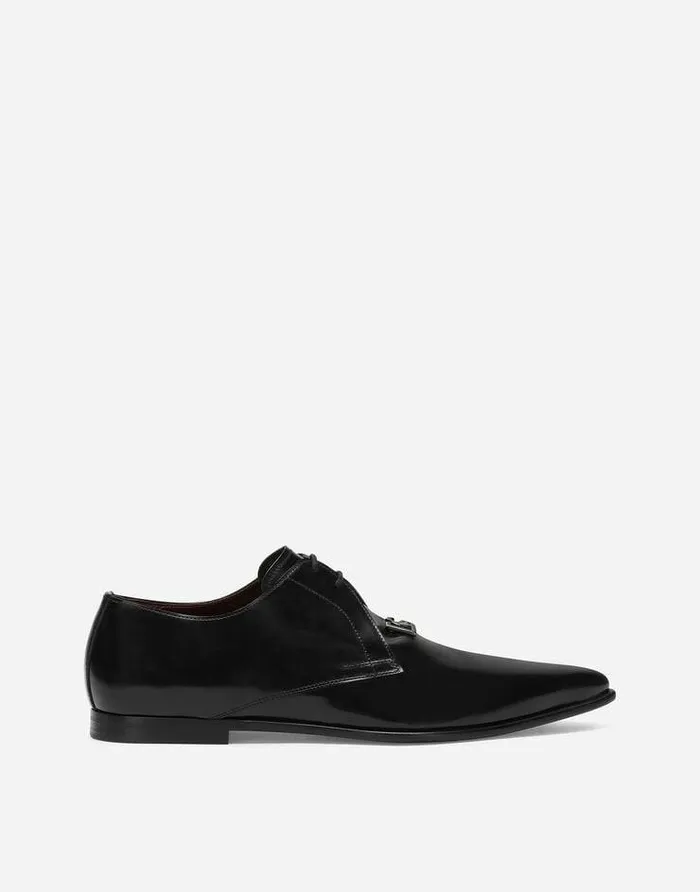 Dolce and Gabbana LaceUps Men Brushed Calfskin Nappa Achille Derby Shoes Black Dolce and Gabbana LaceUps Men Brushed Calfskin Nappa Achille Derby Shoes Black