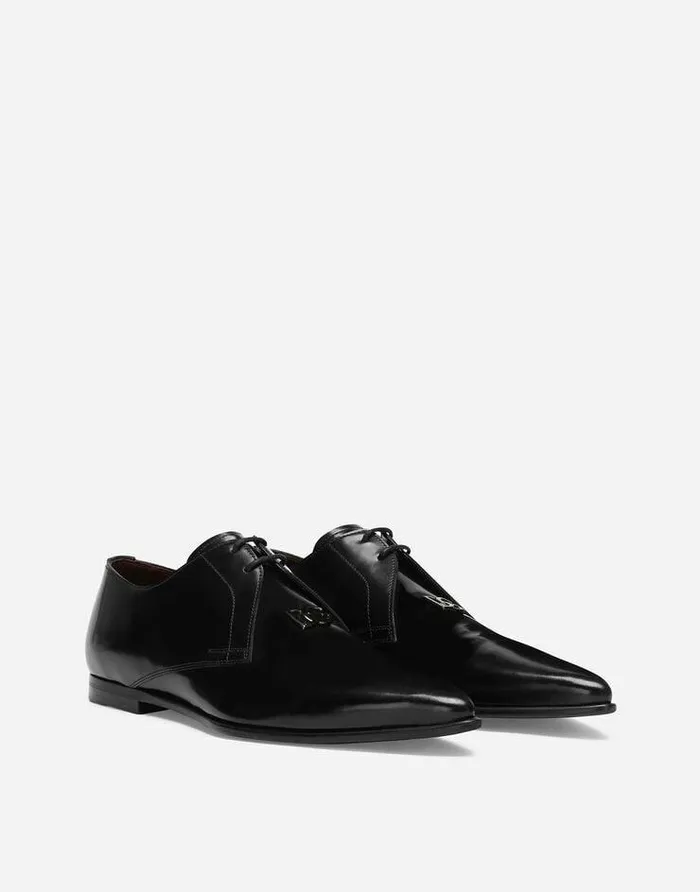 Dolce and Gabbana LaceUps Men Brushed Calfskin Nappa Achille Derby Shoes Black Dolce and Gabbana LaceUps Men Brushed Calfskin Nappa Achille Derby Shoes Black