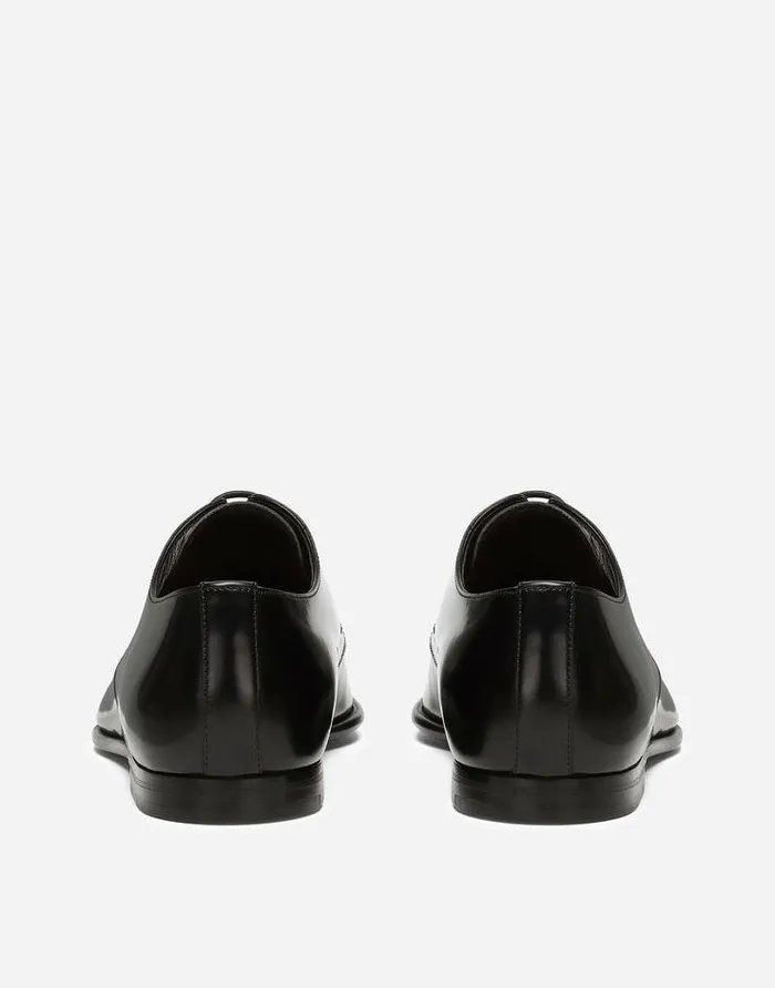 Dolce and Gabbana LaceUps Men Brushed Calfskin Nappa Achille Derby Shoes Black Dolce and Gabbana LaceUps Men Brushed Calfskin Nappa Achille Derby Shoes Black