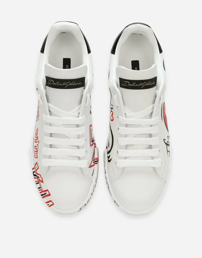 Dolce and Gabbana Limited Edition Men Portofino Cuore Sneakers Multicolor Dolce and Gabbana Limited Edition Men Portofino Cuore Sneakers Multicolor