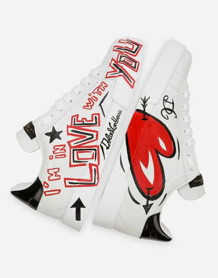Dolce and Gabbana Limited Edition Men Portofino Cuore Sneakers Multicolor Dolce and Gabbana Limited Edition Men Portofino Cuore Sneakers Multicolor