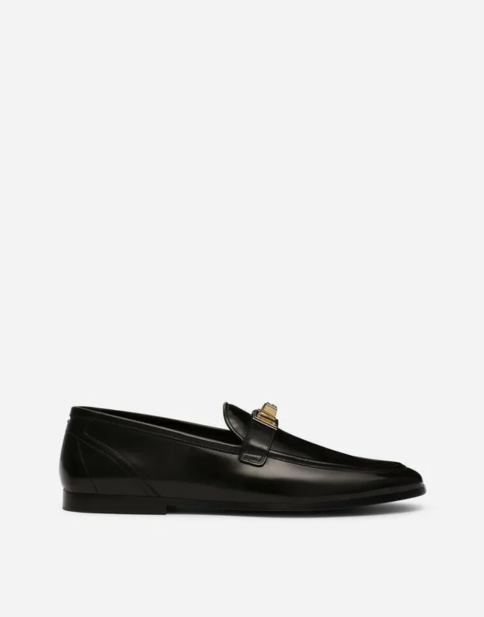 Dolce and Gabbana Loafers And Moccasins Men Brushed Calfskin Loafers Black