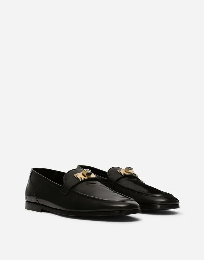 Dolce and Gabbana Loafers And Moccasins Men Brushed Calfskin Loafers Black Dolce and Gabbana Loafers And Moccasins Men Brushed Calfskin Loafers Black