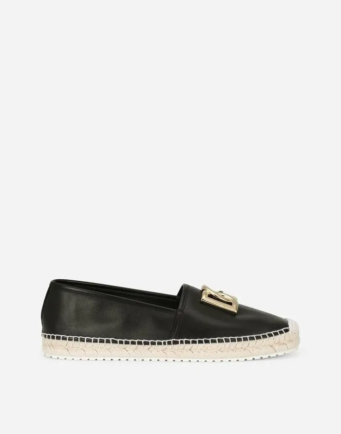 Dolce and Gabbana Loafers And Moccasins Men Calfskin Espadrilles Black