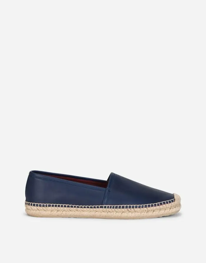 Dolce and Gabbana Loafers And Moccasins Men Calfskin Espadrilles Blue