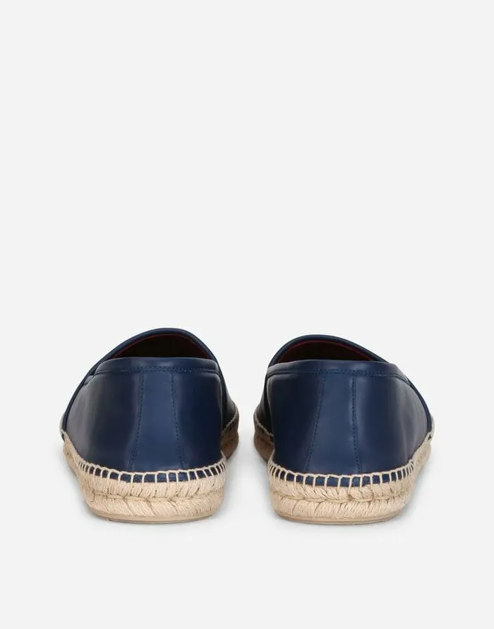 Dolce and Gabbana Loafers And Moccasins Men Calfskin Espadrilles Blue Dolce and Gabbana Loafers And Moccasins Men Calfskin Espadrilles Blue