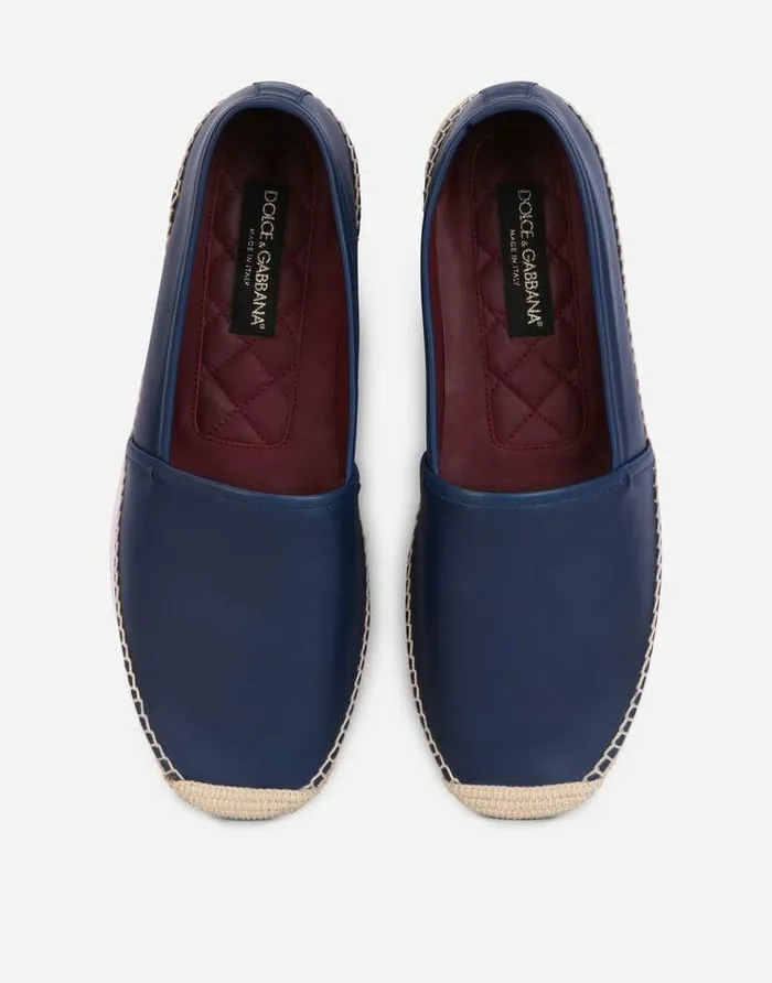 Dolce and Gabbana Loafers And Moccasins Men Calfskin Espadrilles Blue Dolce and Gabbana Loafers And Moccasins Men Calfskin Espadrilles Blue