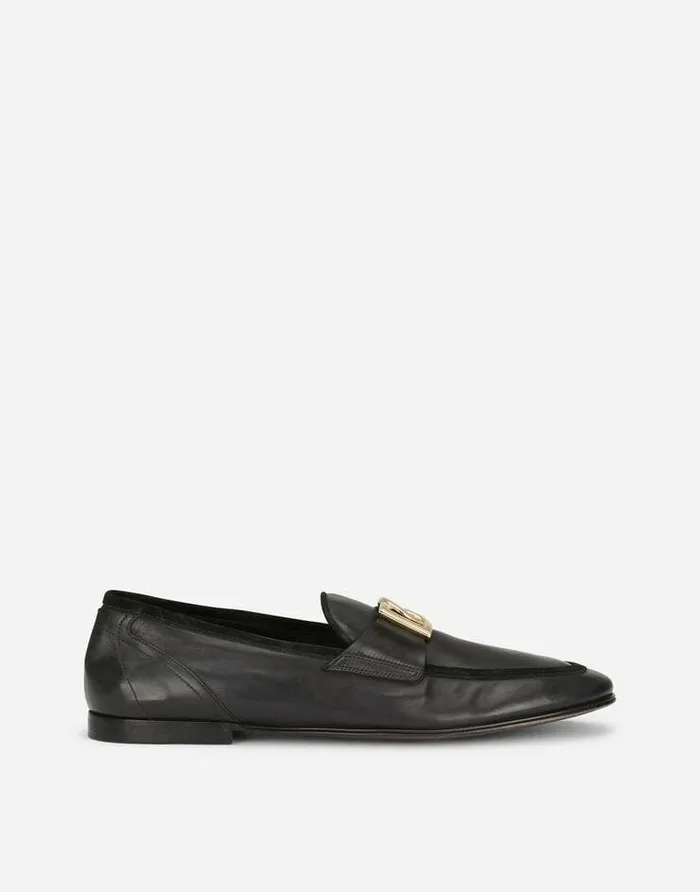 Dolce and Gabbana Loafers And Moccasins Men Calfskin Slippers Black