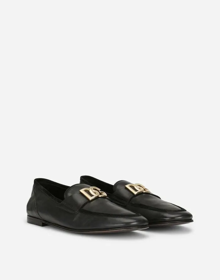 Dolce and Gabbana Loafers And Moccasins Men Calfskin Slippers Black Dolce and Gabbana Loafers And Moccasins Men Calfskin Slippers Black