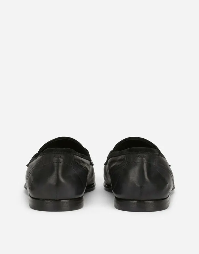 Dolce and Gabbana Loafers And Moccasins Men Calfskin Slippers Black Dolce and Gabbana Loafers And Moccasins Men Calfskin Slippers Black