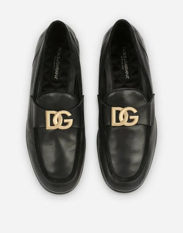 Dolce and Gabbana Loafers And Moccasins Men Calfskin Slippers Black Dolce and Gabbana Loafers And Moccasins Men Calfskin Slippers Black