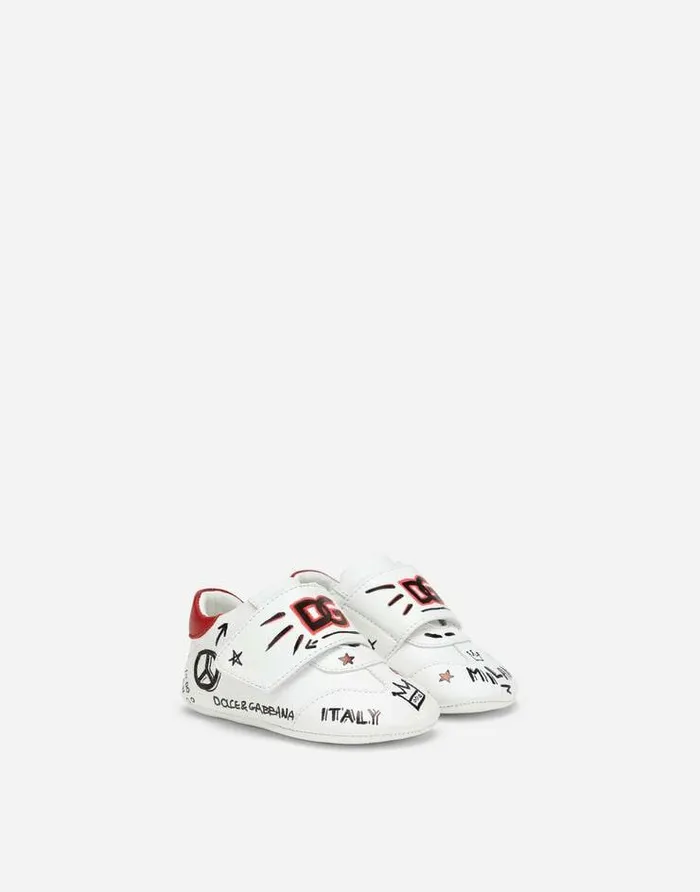 Dolce and Gabbana Newborn Boys039 Shoes 1620 Children Graffitiprint Nappa Leather Sneakers Multicolor Dolce and Gabbana Newborn Boys039 Shoes 1620 Children Graffitiprint Nappa Leather Sneakers Multicolor