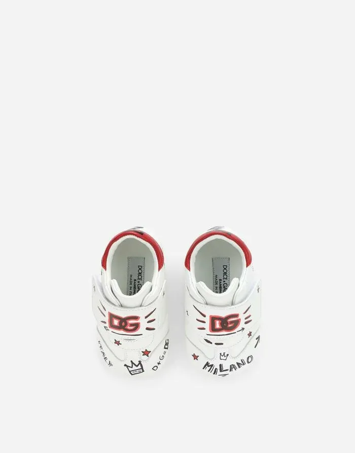 Dolce and Gabbana Newborn Boys039 Shoes 1620 Children Graffitiprint Nappa Leather Sneakers Multicolor Dolce and Gabbana Newborn Boys039 Shoes 1620 Children Graffitiprint Nappa Leather Sneakers Multicolor
