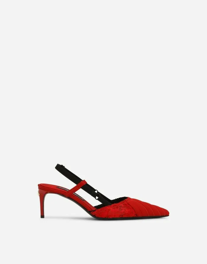 Dolce and Gabbana Pumps And Slingback Women Corsetstyle Satin Slingbacks Red