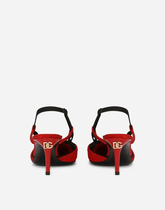 Dolce and Gabbana Pumps And Slingback Women Corsetstyle Satin Slingbacks Red Dolce and Gabbana Pumps And Slingback Women Corsetstyle Satin Slingbacks Red