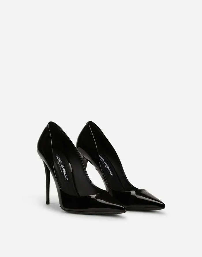 Dolce and Gabbana Pumps And Slingback Women Patent Leather Pumps Black Dolce and Gabbana Pumps And Slingback Women Patent Leather Pumps Black