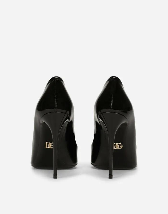 Dolce and Gabbana Pumps And Slingback Women Patent Leather Pumps Black Dolce and Gabbana Pumps And Slingback Women Patent Leather Pumps Black