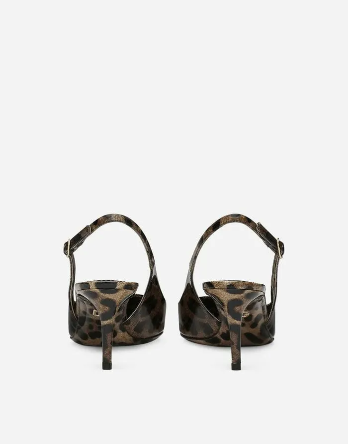 Dolce and Gabbana Pumps And Slingback Women Printed Polished Calfskin Slingbacks Animal Print Dolce and Gabbana Pumps And Slingback Women Printed Polished Calfskin Slingbacks Animal Print