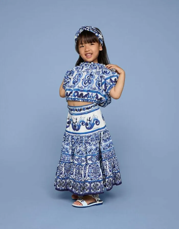 Dolce and Gabbana Shirts And Tops Children Majolicaprint Poplin Top Multicolor Dolce and Gabbana Shirts And Tops Children Majolicaprint Poplin Top Multicolor