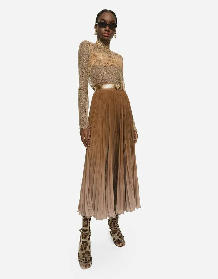 Dolce and Gabbana Shirts And Tops Women Floral Lace Turtleneck Blouse Beige Dolce and Gabbana Shirts And Tops Women Floral Lace Turtleneck Blouse Beige