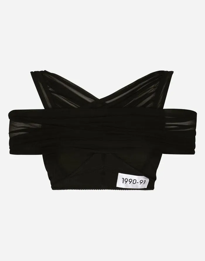 Dolce and Gabbana Shirts And Tops Women KIM DOLCEandGABBANA Organzine Top Black Dolce and Gabbana Shirts And Tops Women KIM DOLCEandGABBANA Organzine Top Black