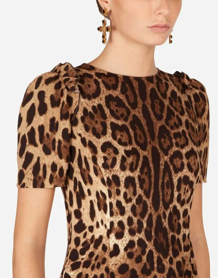 Dolce and Gabbana Shirts And Tops Women Shortsleeved Leopardprint Cady Top Multicolor Dolce and Gabbana Shirts And Tops Women Shortsleeved Leopardprint Cady Top Multicolor