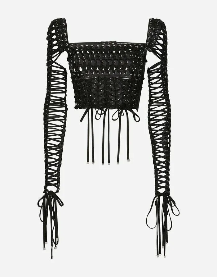 Dolce and Gabbana Shirts And Tops Women Top With Laces And Eyelets Multicolor