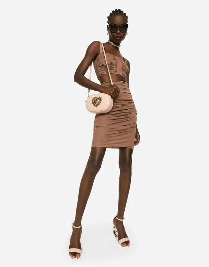 Dolce and Gabbana Shirts And Tops Women Viscose Jersey Top With Hookandeye Fastenings Brown Dolce and Gabbana Shirts And Tops Women Viscose Jersey Top With Hookandeye Fastenings Brown