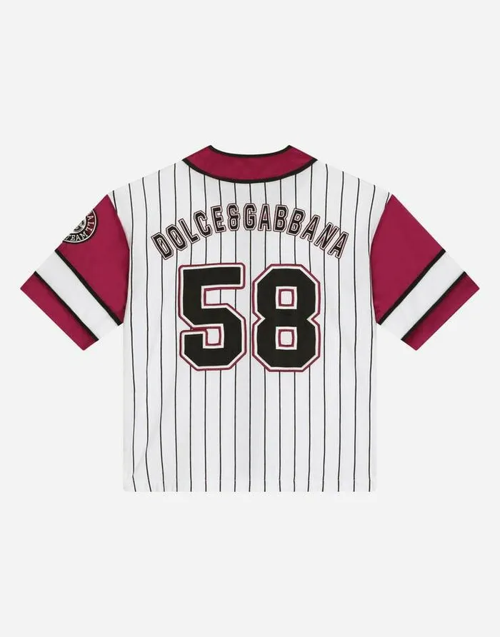 Dolce and Gabbana Shirts Children Jersey And Satin Shirt With Patch Multicolor Dolce and Gabbana Shirts Children Jersey And Satin Shirt With Patch Multicolor