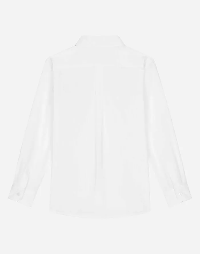 Dolce and Gabbana Shirts Children Longsleeved Cotton Shirt With Embroidery White Dolce and Gabbana Shirts Children Longsleeved Cotton Shirt With Embroidery White