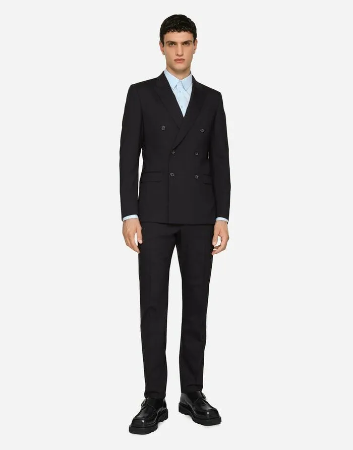Dolce and Gabbana Shirts Men Stretch Poplin Goldfit Shirt Azure Dolce and Gabbana Shirts Men Stretch Poplin Goldfit Shirt Azure