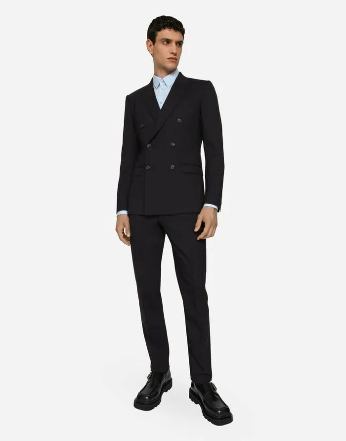 Dolce and Gabbana Shirts Men Stretch Poplin Goldfit Shirt Azure Dolce and Gabbana Shirts Men Stretch Poplin Goldfit Shirt Azure