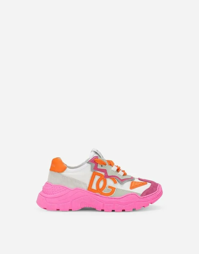Dolce and Gabbana Shoes 2438 Children Calfskin Daymaster Sneakers Multicolor