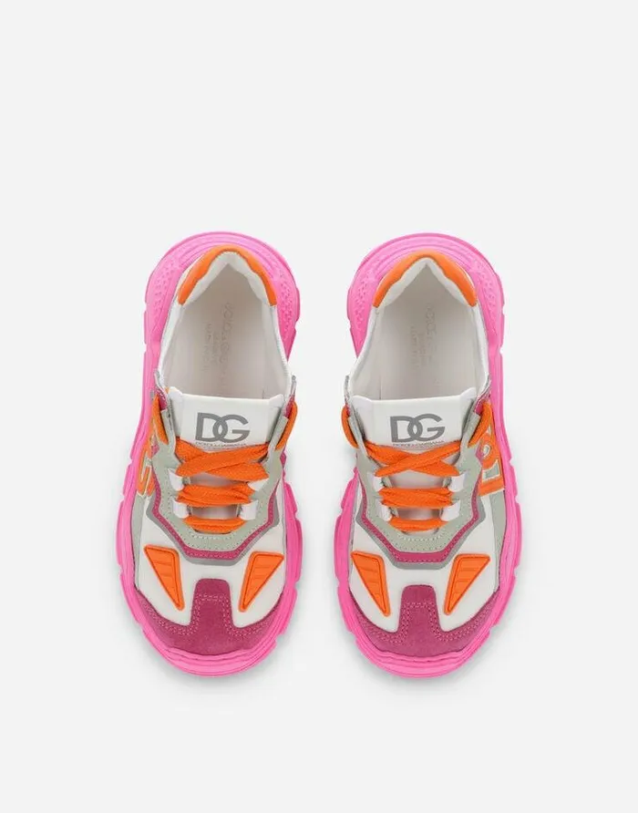 Dolce and Gabbana Shoes 2438 Children Calfskin Daymaster Sneakers Multicolor