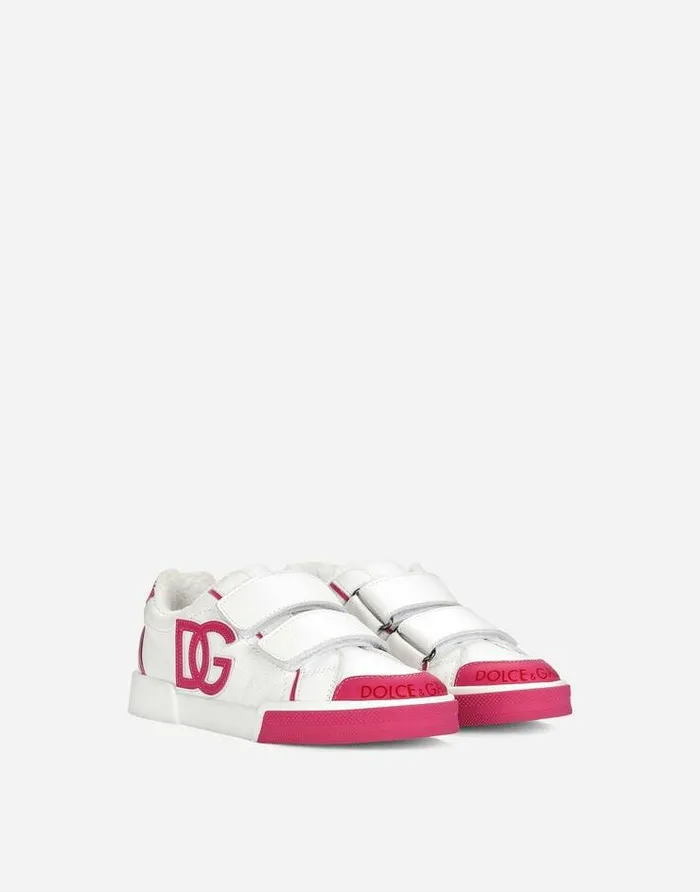 Dolce and Gabbana Shoes 2438 Children Calfskin Portofino Light Sneakers Multicolor Dolce and Gabbana Shoes 2438 Children Calfskin Portofino Light Sneakers Multicolor