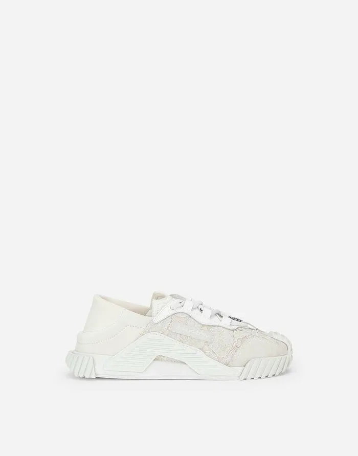 Dolce and Gabbana Shoes 2438 Children Cordonetto Lace NS1 Slipon Sneakers White Dolce and Gabbana Shoes 2438 Children Cordonetto Lace NS1 Slipon Sneakers White