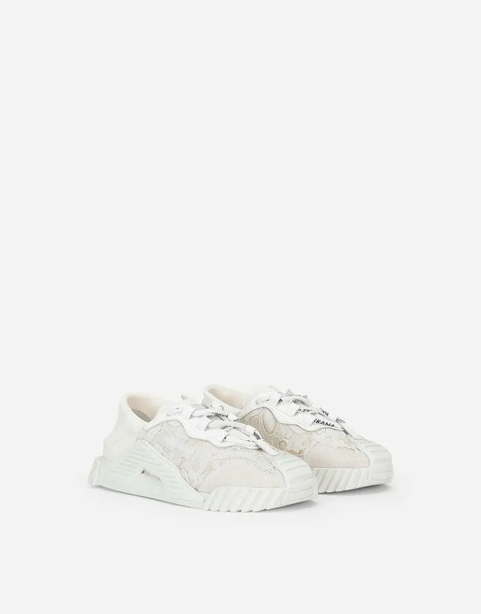 Dolce and Gabbana Shoes 2438 Children Cordonetto Lace NS1 Slipon Sneakers White Dolce and Gabbana Shoes 2438 Children Cordonetto Lace NS1 Slipon Sneakers White