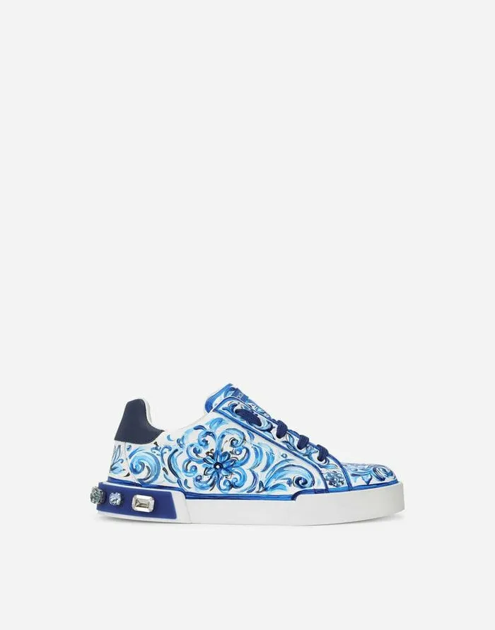 Dolce and Gabbana Shoes 2438 Children Majolicaprint Portofino Light Sneakers Multicolor Dolce and Gabbana Shoes 2438 Children Majolicaprint Portofino Light Sneakers Multicolor
