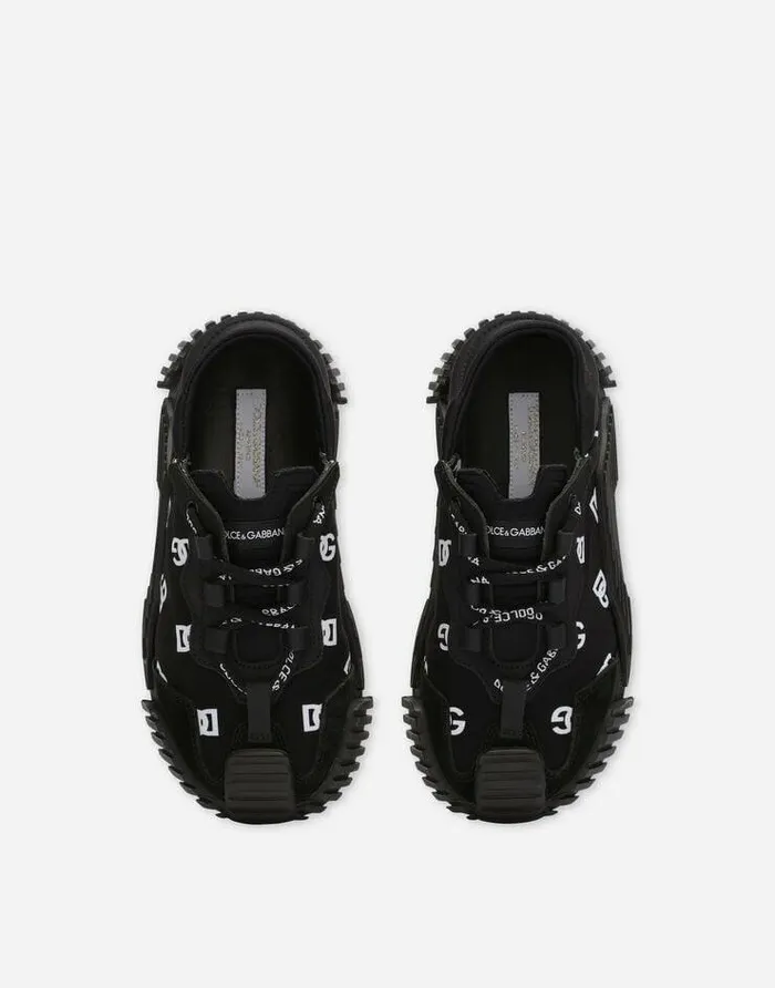 Dolce and Gabbana Shoes 2438 Children NS1 Sneakers With Allover DG Logo Print Multicolor Dolce and Gabbana Shoes 2438 Children NS1 Sneakers With Allover DG Logo Print Multicolor
