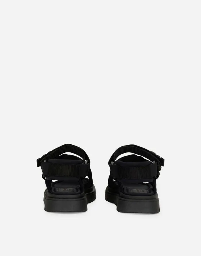 Dolce and Gabbana Shoes 2438 Children Technical Fabric Sandals With DG Logo Black Dolce and Gabbana Shoes 2438 Children Technical Fabric Sandals With DG Logo Black