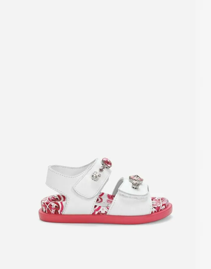 Dolce and Gabbana Shoes For First Steps 1926 Children Patent Leather Sandals With Embellishment Multicolor Dolce and Gabbana Shoes For First Steps 1926 Children Patent Leather Sandals With Embellishment Multicolor