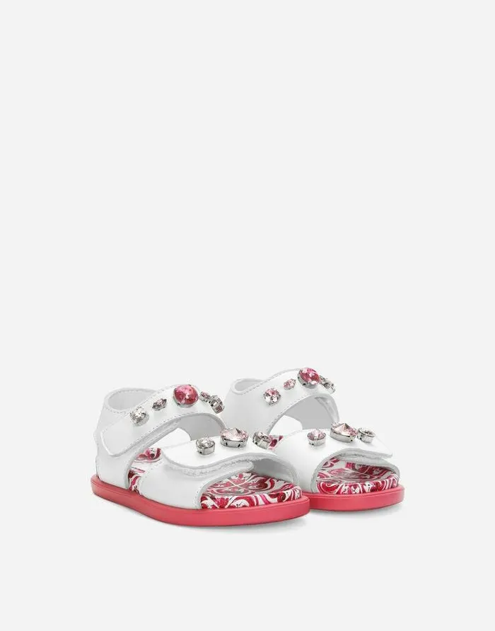 Dolce and Gabbana Shoes For First Steps 1926 Children Patent Leather Sandals With Embellishment Multicolor Dolce and Gabbana Shoes For First Steps 1926 Children Patent Leather Sandals With Embellishment Multicolor